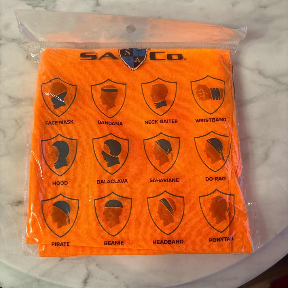 SA Co. Orange Multi-Use Face Shield Unisex : Fishing, Hunting, Running Hiking